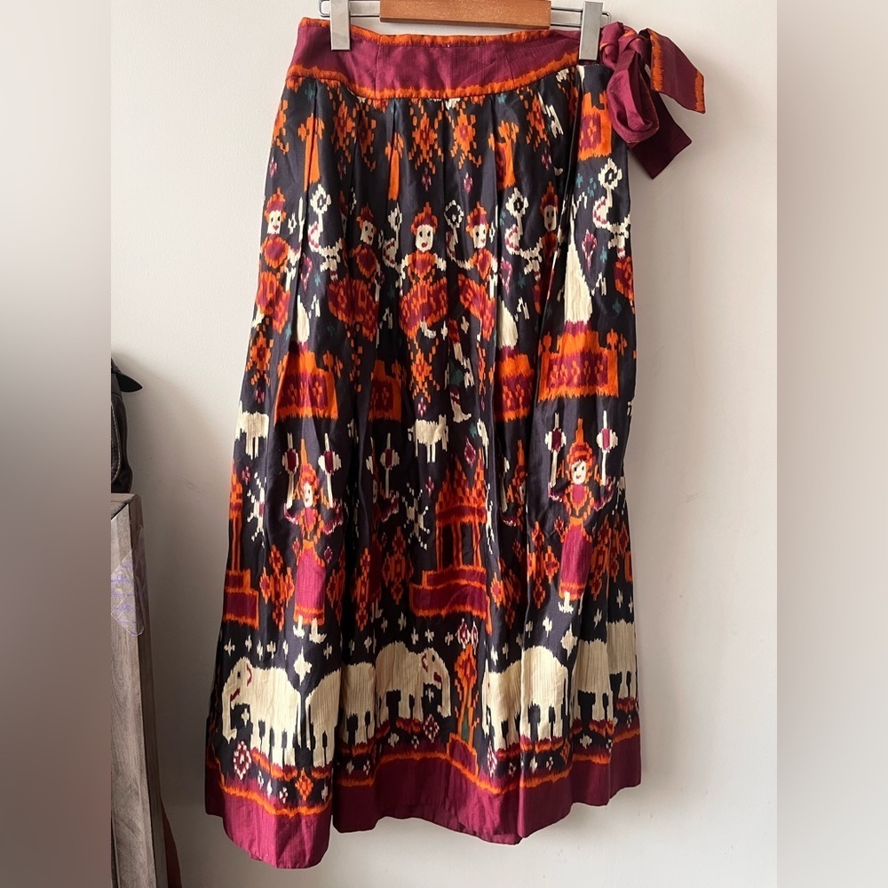 vintage 1973 Anne Klein ikat maxi skirt